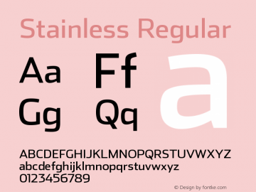 Stainless Regular Version 001.000 Font Sample
