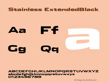 Stainless ExtendedBlack Version 001.000 Font Sample