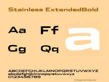 Stainless ExtendedBold Version 001.000 Font Sample