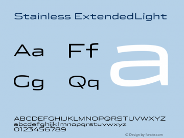 Stainless ExtendedLight Version 001.000 Font Sample