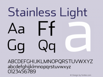 Stainless Light Version 001.000 Font Sample