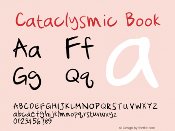 Cataclysmic Book Version 1.00 May 26, 2005, i Font Sample