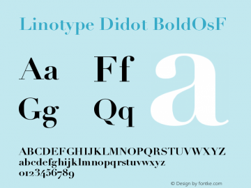 Linotype Didot BoldOsF Version 001.000 Font Sample