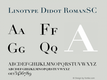 Linotype Didot RomanSC Version 001.000 Font Sample