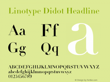 Linotype Didot Headline Version 001.000 Font Sample