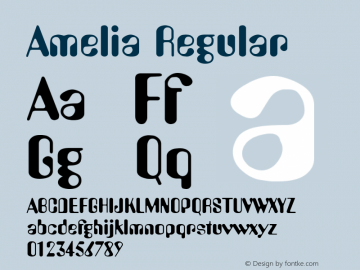 Amelia Regular B & P Graphics Ltd.:1.7.1993 Font Sample