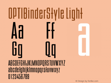 OPTIBinderStyle Light Version 001.000 Font Sample