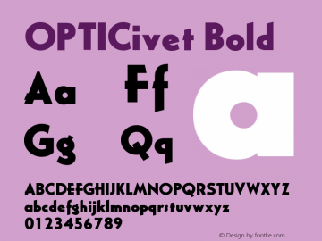 OPTICivet Bold Version 001.000 Font Sample