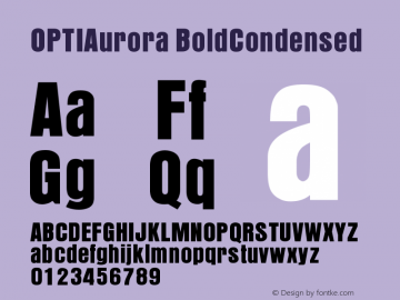 OPTIAurora BoldCondensed Version 001.000 Font Sample