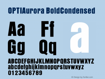 OPTIAurora BoldCondensed Version 001.000 Font Sample
