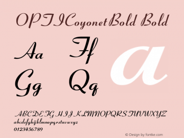 OPTICoyonetBold Bold Version 001.001图片样张