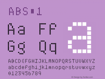 ABS 1 Version 001.000 Font Sample