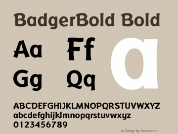 BadgerBold Bold Version April 9, 1993 v1.1i图片样张