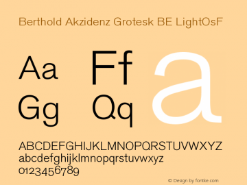 Berthold Akzidenz Grotesk BE LightOsF Version 001.000 Font Sample