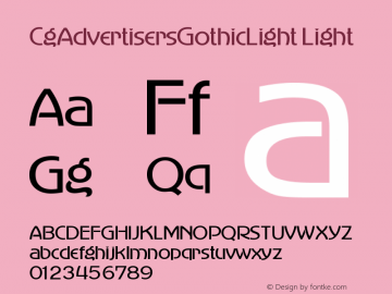 CgAdvertisersGothicLight字体家族|Cg