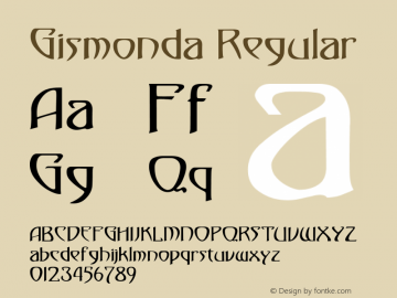 Gismonda Regular Converted from C:\TTFONTS\GISMONDA.TF1 by ALLTYPE图片样张