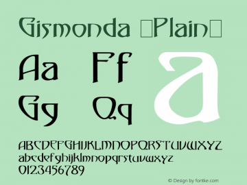 Gismonda (Plain) 001.001 Font Sample