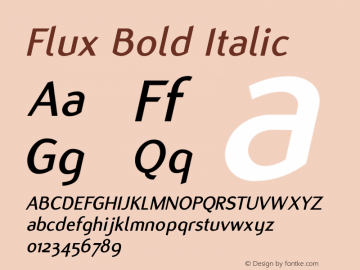 Flux Bold Italic 001.000 Font Sample