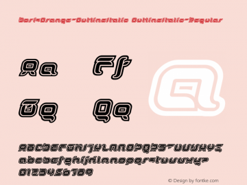DorisOrange-OutlineItalic OutlineItalic-Regular Version 001.000 Font Sample