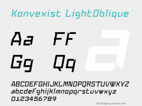 Konvexist LightOblique Version 001.000 Font Sample