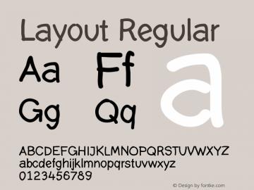 Layout Regular Version 001.000 Font Sample