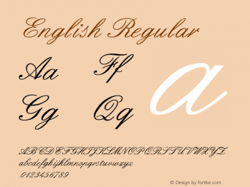 English Regular English Font Sample