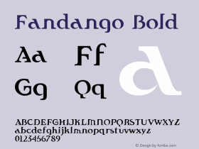 Fandango Bold Version 001.000 Font Sample