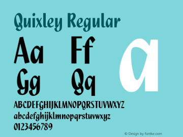 Quixley Regular Version 1.0图片样张