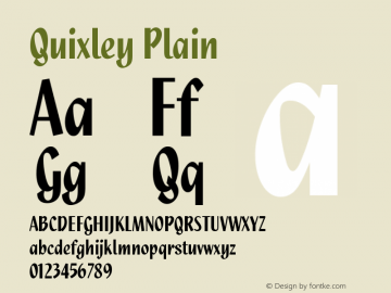 Quixley Plain Version 1.0 Font Sample