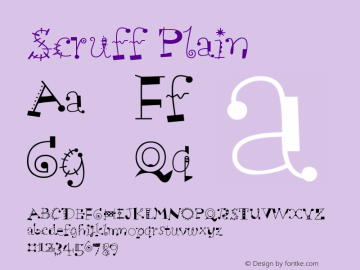 Scruff Plain Version 1.0 Font Sample