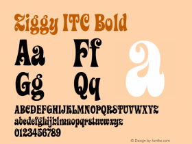 Ziggy ITC Bold Version 001.001 Font Sample