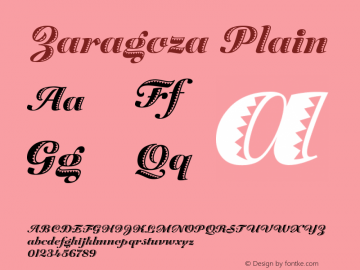 Zaragoza Plain Version 1.0 Font Sample