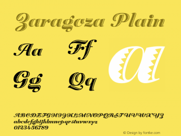 Zaragoza Plain Version 1.0 Font Sample