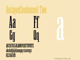 AntiqueCondensed Two Version 001.000 Font Sample