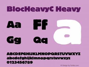 BlocHeavyC Heavy Version 001.000 Font Sample