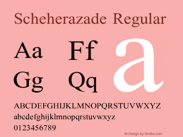 Scheherazade Regular Version 1.001 Font Sample