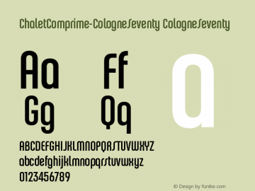 ChaletComprime-CologneSeventy CologneSeventy Version 001.000 Font Sample