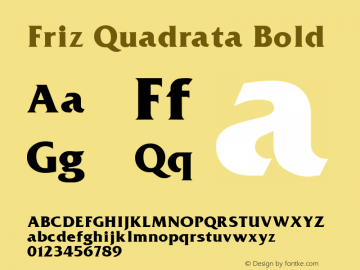 Friz Quadrata Bold Altsys Fontographer 3.5  11/25/92图片样张