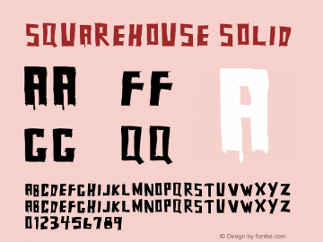 Squarehouse Solid Version 001.000 Font Sample