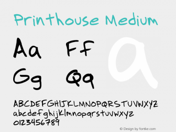 Printhouse Medium Version 001.000 Font Sample