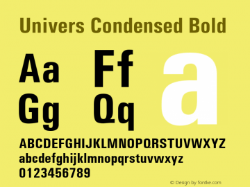 Univers Condensed Bold Version 1.3 (Hewlett-Packard)图片样张
