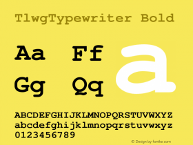 TlwgTypewriter Bold Version 002.000: 2014-03-17图片样张