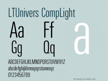 LTUnivers CompLight Version 003.000 Font Sample