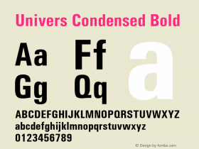 Univers Condensed Bold Version 1.3 (ElseWare) Font Sample
