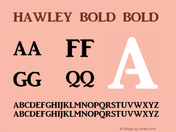 Hawley Bold Bold Unknown Font Sample
