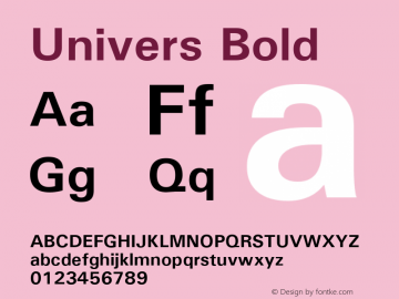 Univers Bold Version 1.3 (Hewlett-Packard)图片样张