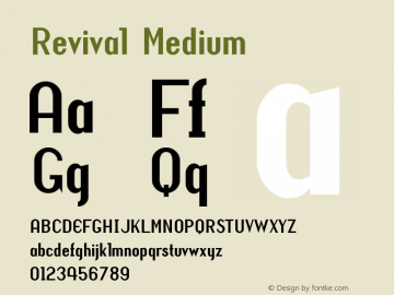 Revival Medium Version 001.000 Font Sample