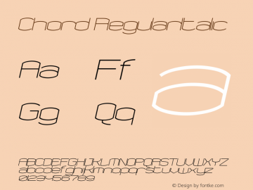 Chord RegularItalic Version 001.000 Font Sample