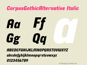 CorpusGothicAlternative Italic Version 001.000图片样张