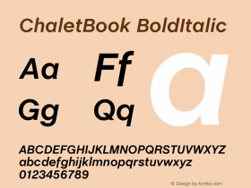 ChaletBook BoldItalic Version 001.000 Font Sample